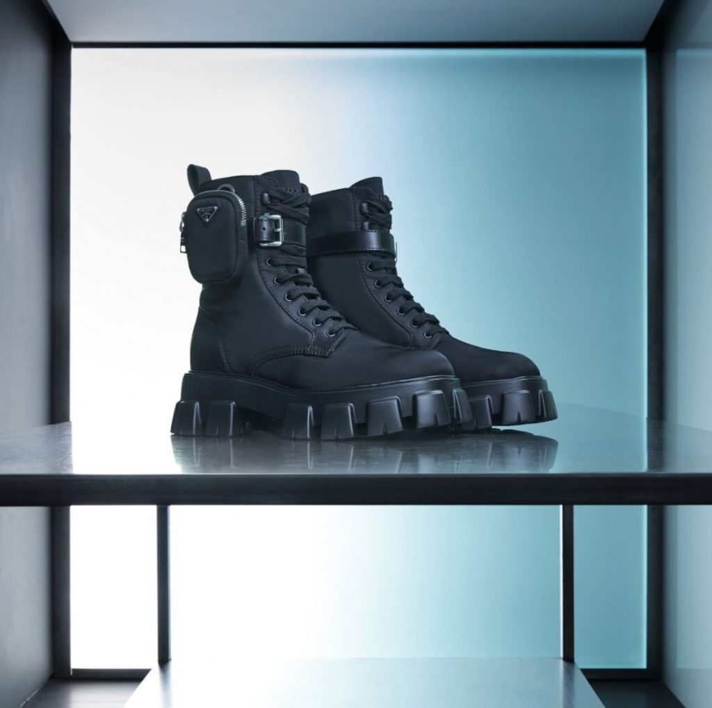 Prada monolith boots nylon